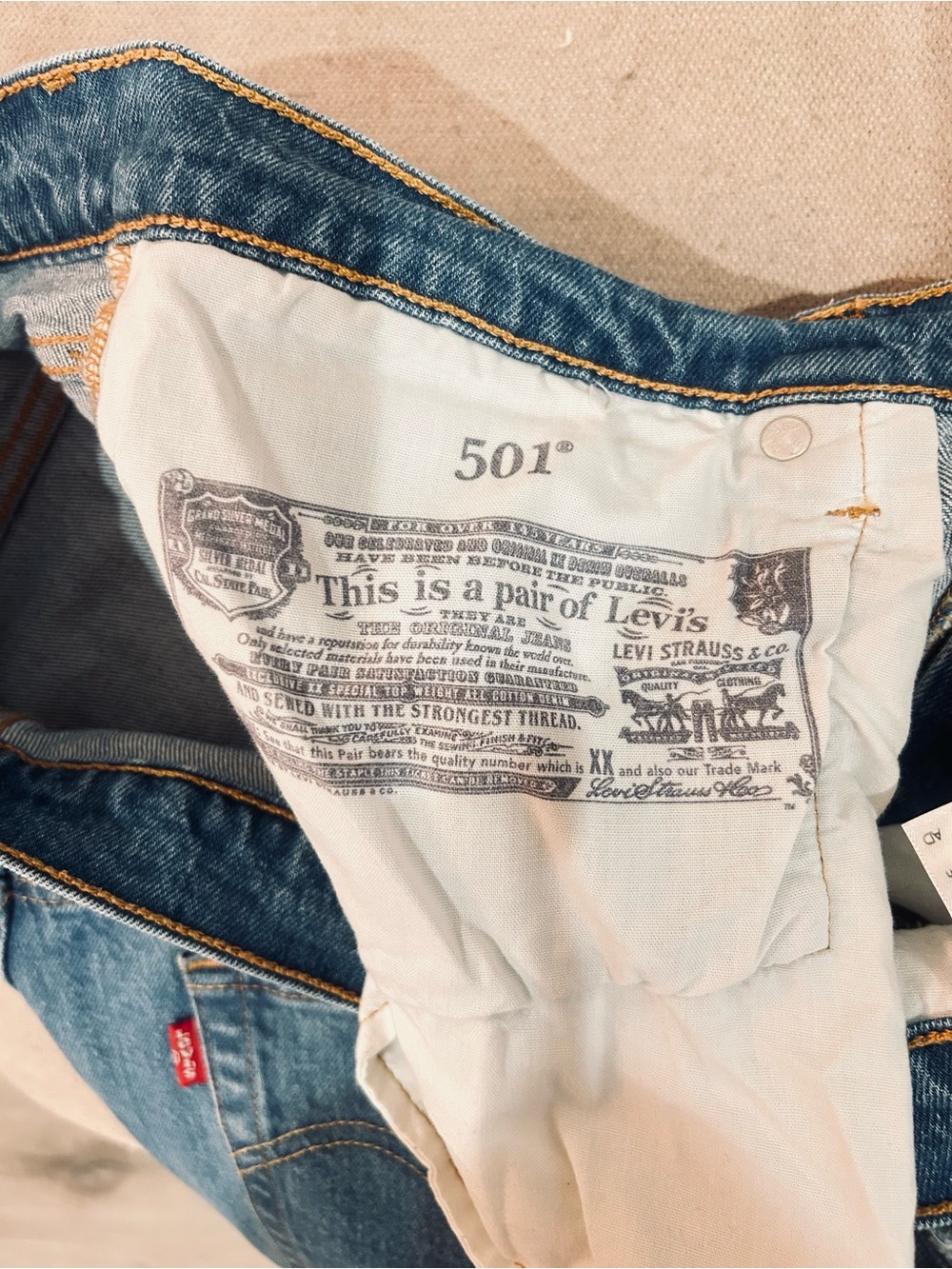 Women’s Vintage Distressed Blue Jeans - Classic Straight Fit - Picture 10 of 10